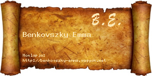 Benkovszky Emma névjegykártya